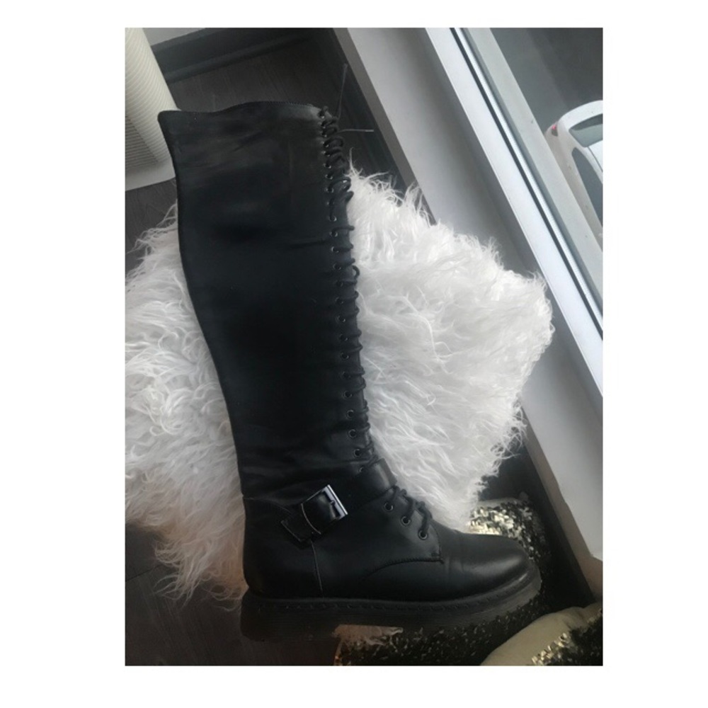 Black lace up boots